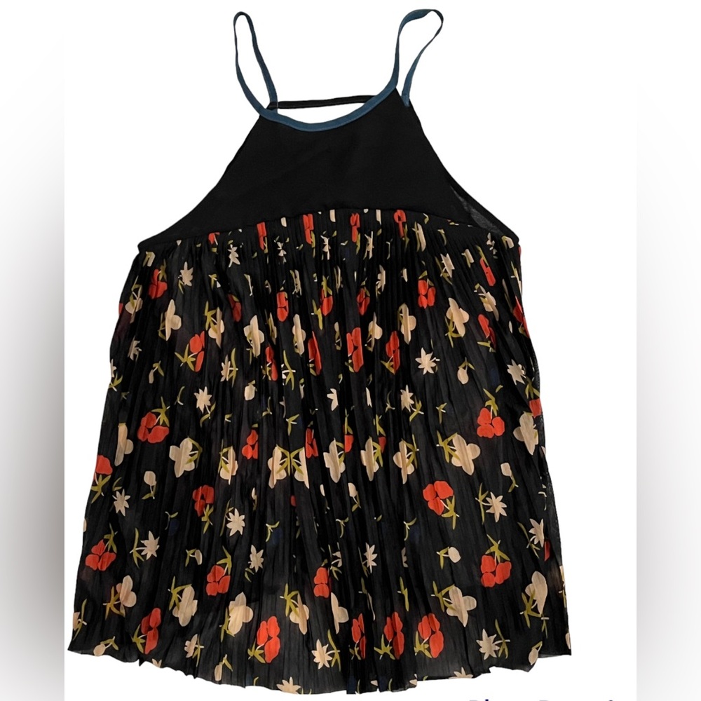Cooperative Urban Outfitters Tank Top Spaghetti Strap Floral Pleated Lined XS